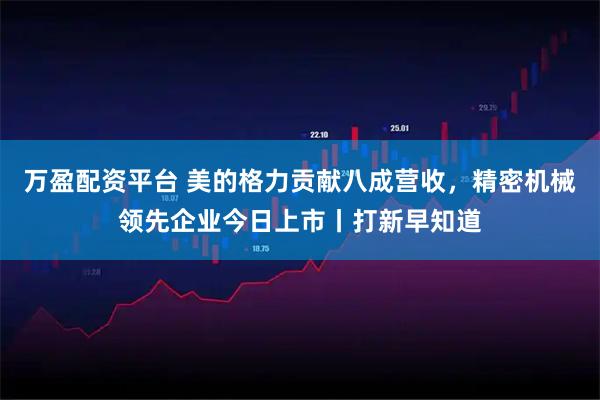 万盈配资平台 美的格力贡献八成营收，精密机械领先企业今日上市丨打新早知道